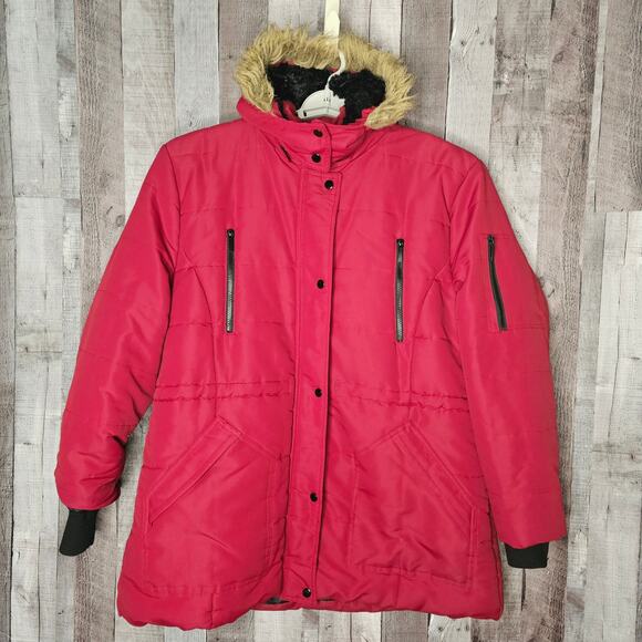 YOKI Outerwear Collection Red Padded Full Zip Hooded COAT Women's 3X 3XL Gift - Picture 1 of 11